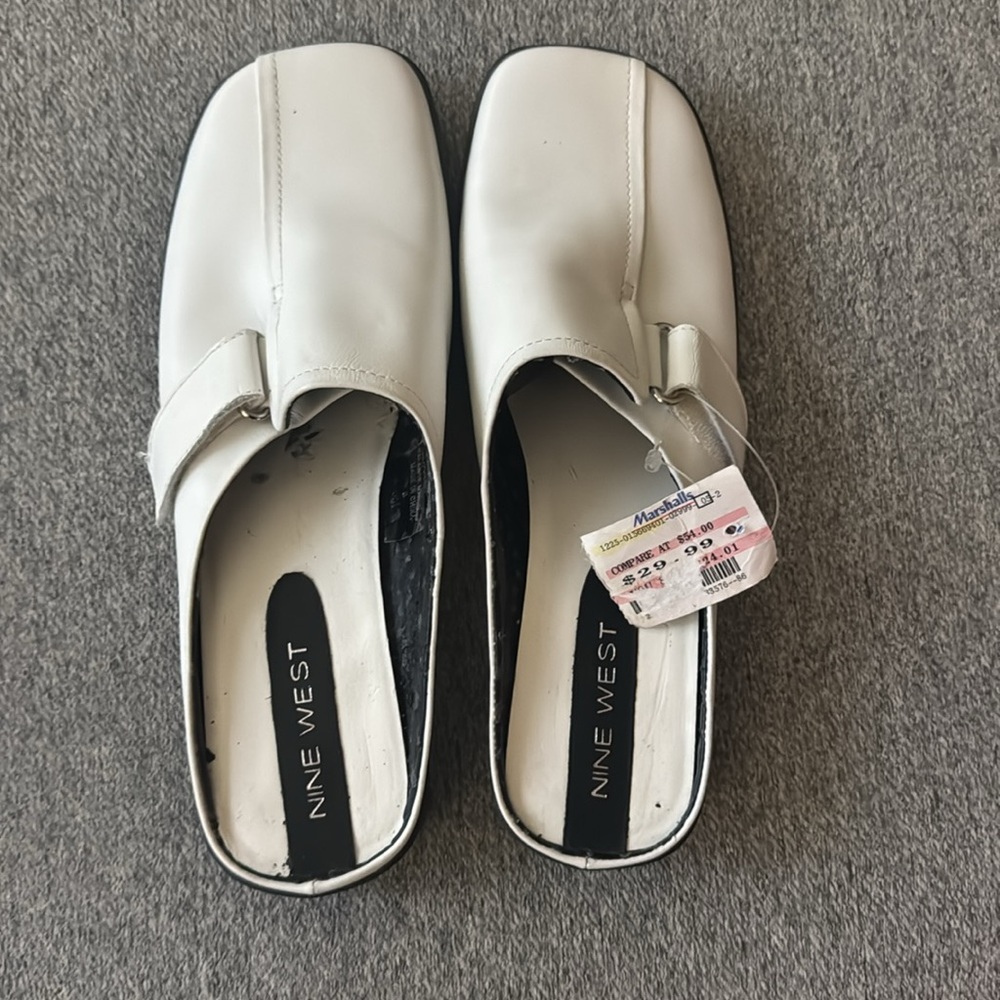 Nine West White Slip-On Shoes